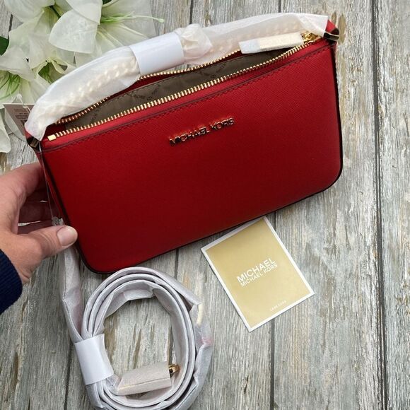 Michael Kors Jet Set Medium Saffiano Leather Crossbody Bag - Picture 9 of 14